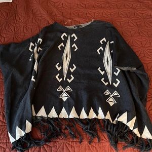 NWT Aztec Poncho Sweater